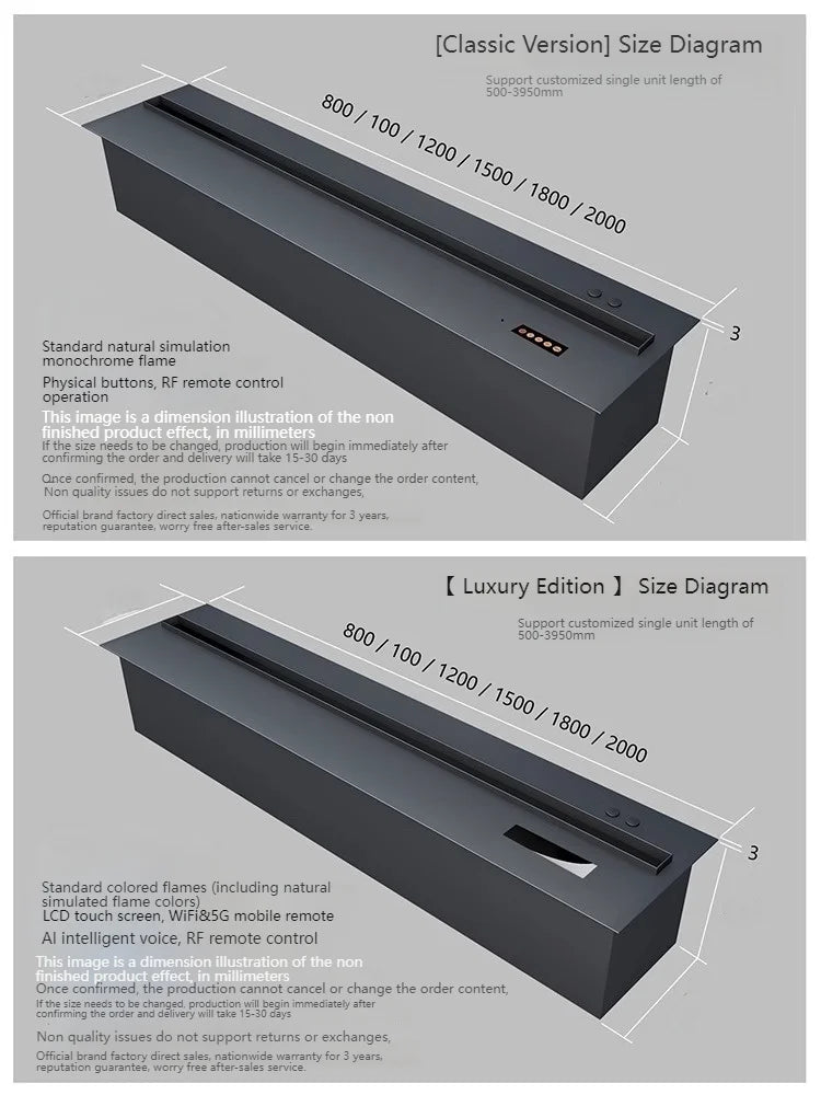 2025 Smart "Ambient Fireplace" with White Noise & Humidifier | 6D Holographic Flame & 10 Crackling Sound Effects | WiFi/Bluet