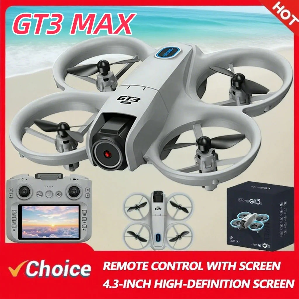 2025New GT3 MAX Drone 8K HD 4.3" Remote Control Headless Mode Helicopter 360° Flip Quadcopter Toys Mini Drone Fors Kid Toy Gifts