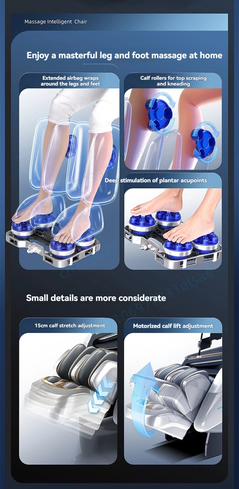 4D+6D Jade Massage Chair Full Body Daul Core Zero Gravity Stretch Shiatsu Massage Chairs with Heated Foot Rollers Body Scan