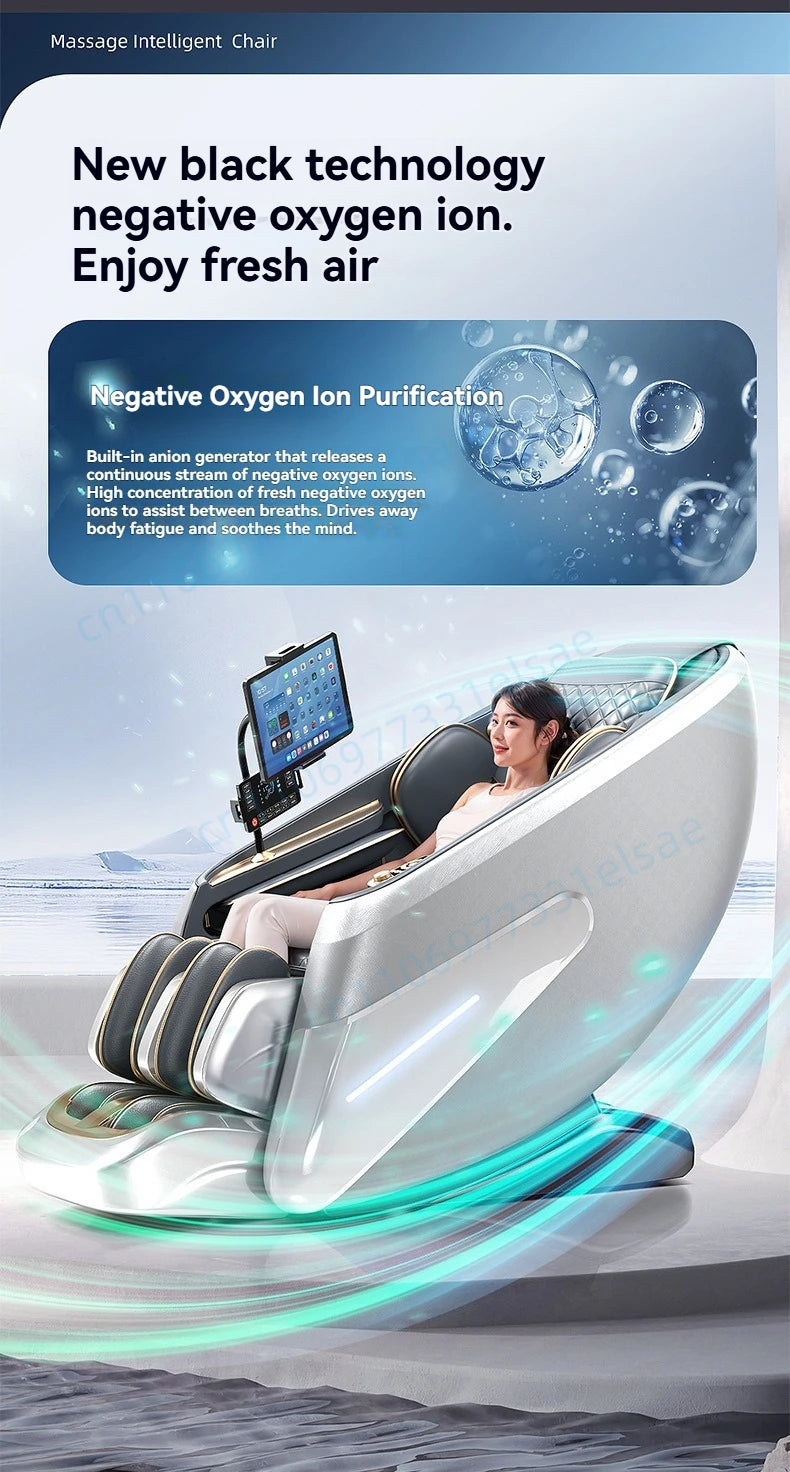 4D+6D Jade Massage Chair Full Body Daul Core Zero Gravity Stretch Shiatsu Massage Chairs with Heated Foot Rollers Body Scan