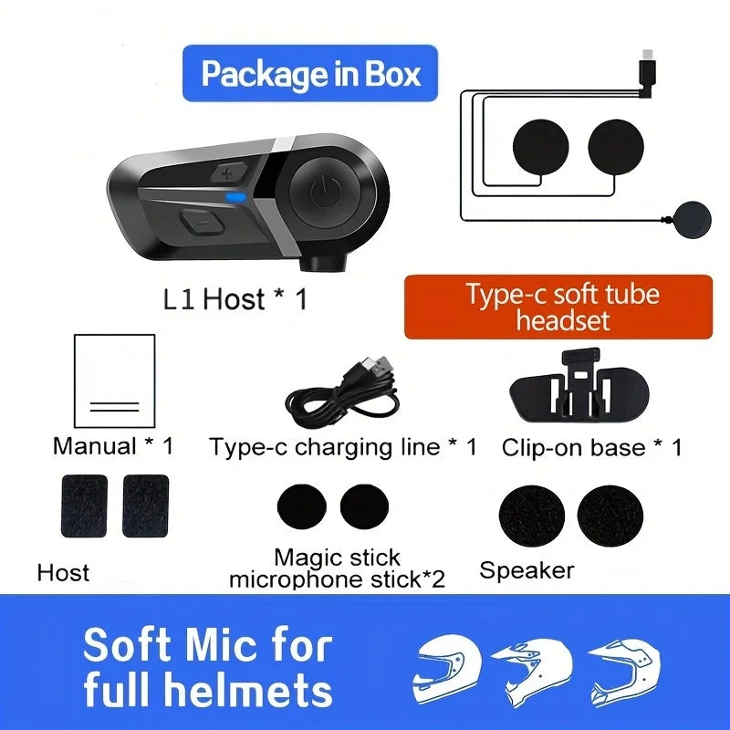 Bluetooth 5.3 Wireless Motorcycle Helmet Headset Hands-free Call Phone Motorcycle Waterproof Earphone Music Player Moto Helmet