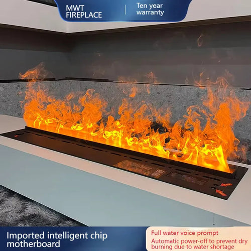 2025 Smart "Ambient Fireplace" with White Noise & Humidifier | 6D Holographic Flame & 10 Crackling Sound Effects | WiFi/Bluet
