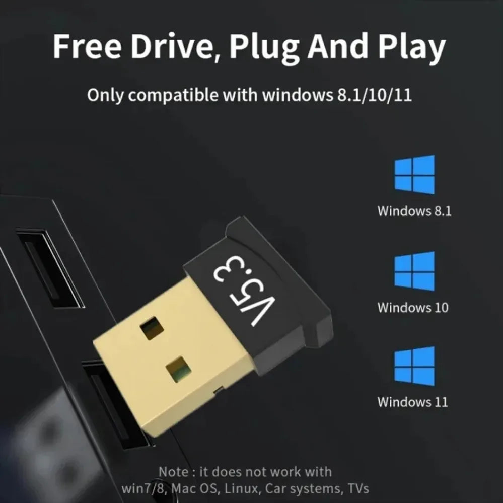 Bluetooth 5.3 Audio Bluetooth Dongle Wireless USB Adapter USB BT Adapter Transmitter Receiver For Computer PC Laptop