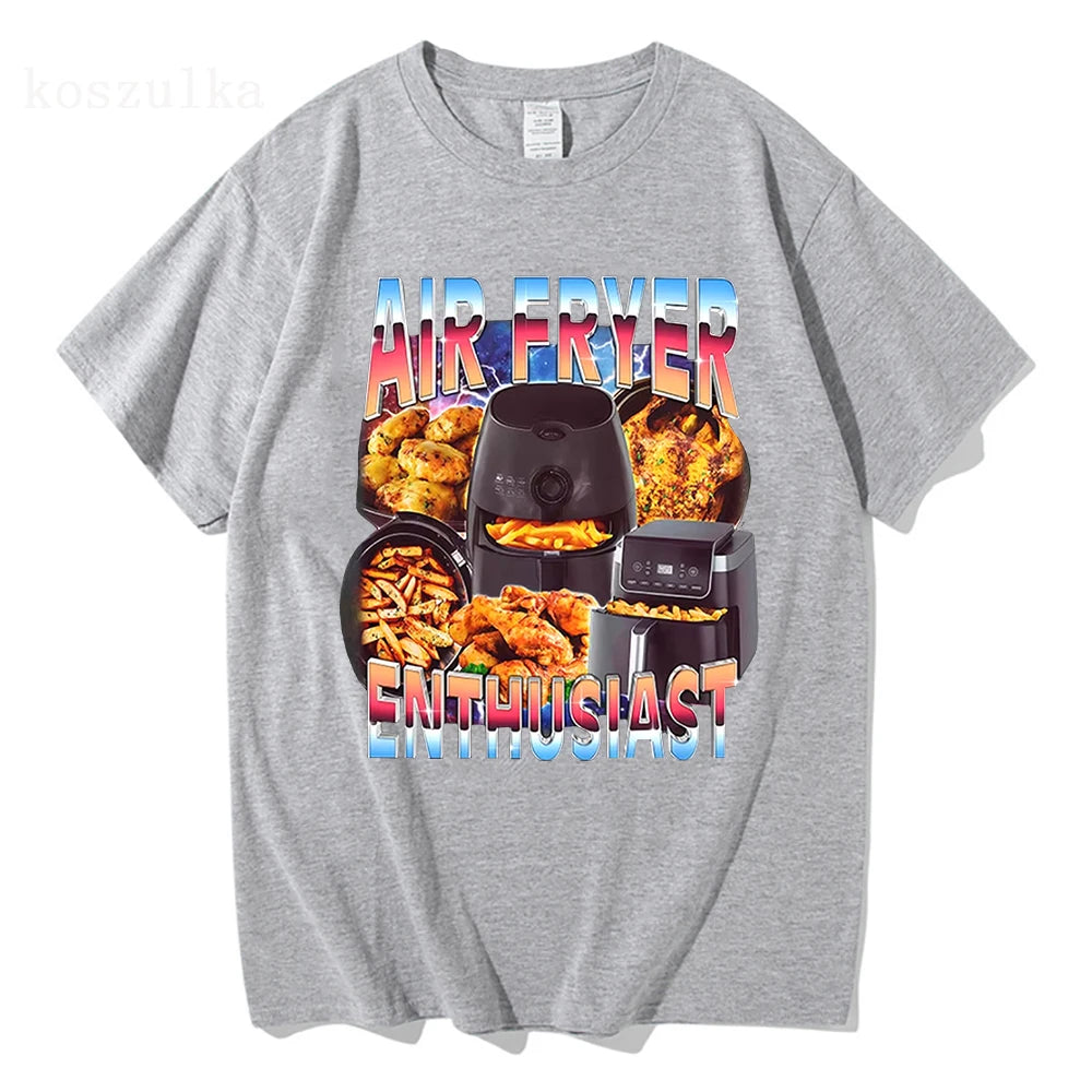 Air Fryer Enthusiast Funny Cooking Meme T-Shirt  Women Fashion Vintage Short Sleeve T-shirts  Casual T Shirt Streetwear