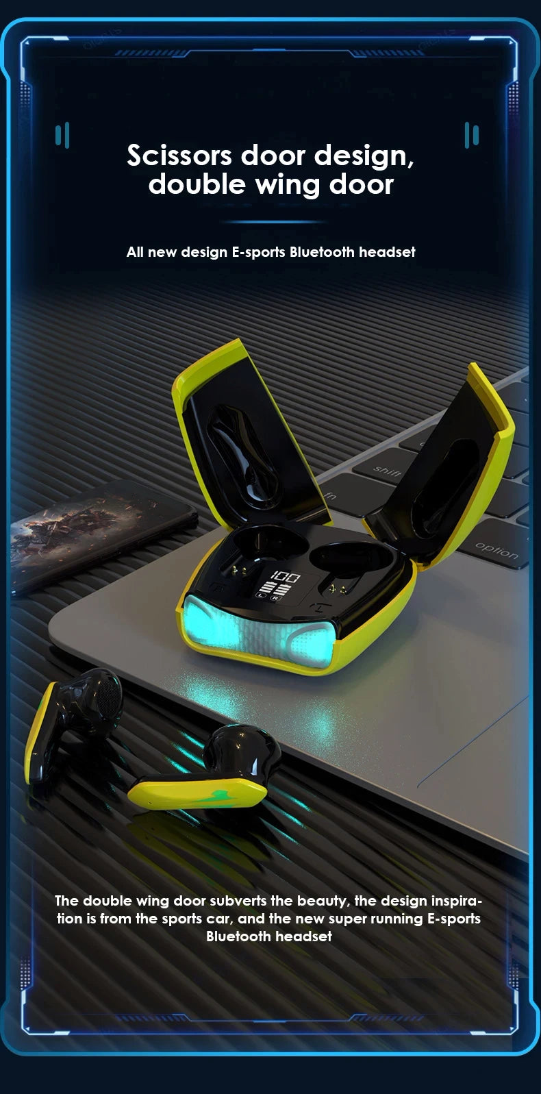 Bluetooth Earphones With Low Latency High Quality Gaming Long Battery Life Music Wireless Bluetooth Outdoor Sports Earphones