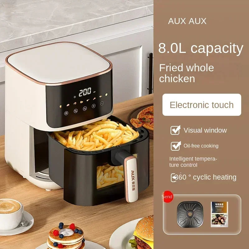 220V AUX Air Fryer and Oven Combo: Multifunctional, Fully Automatic, No Oil Technology, Easy-to-clean FC