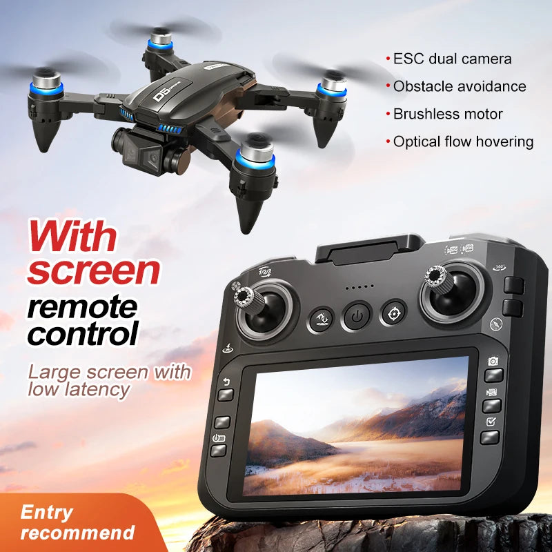 D5 drone, stunt flips, lateral flight, one-key automatic return, omnidirectional obstacle avoidance, Wi-Fi, brushless motor