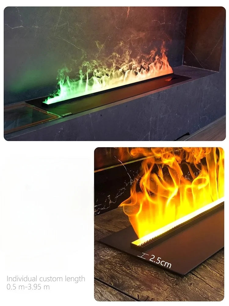 2025 Smart "Ambient Fireplace" with White Noise & Humidifier | 6D Holographic Flame & 10 Crackling Sound Effects | WiFi/Bluet