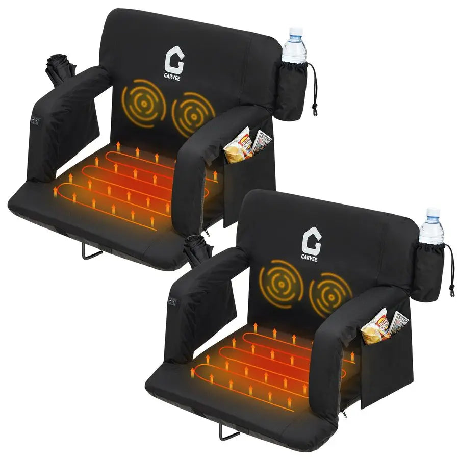 amp Heated Stadium Seats with Back Support and Padded Cushion 3 Level Heating amp Massage Extra Wide Bleacher Chair with AntiSli