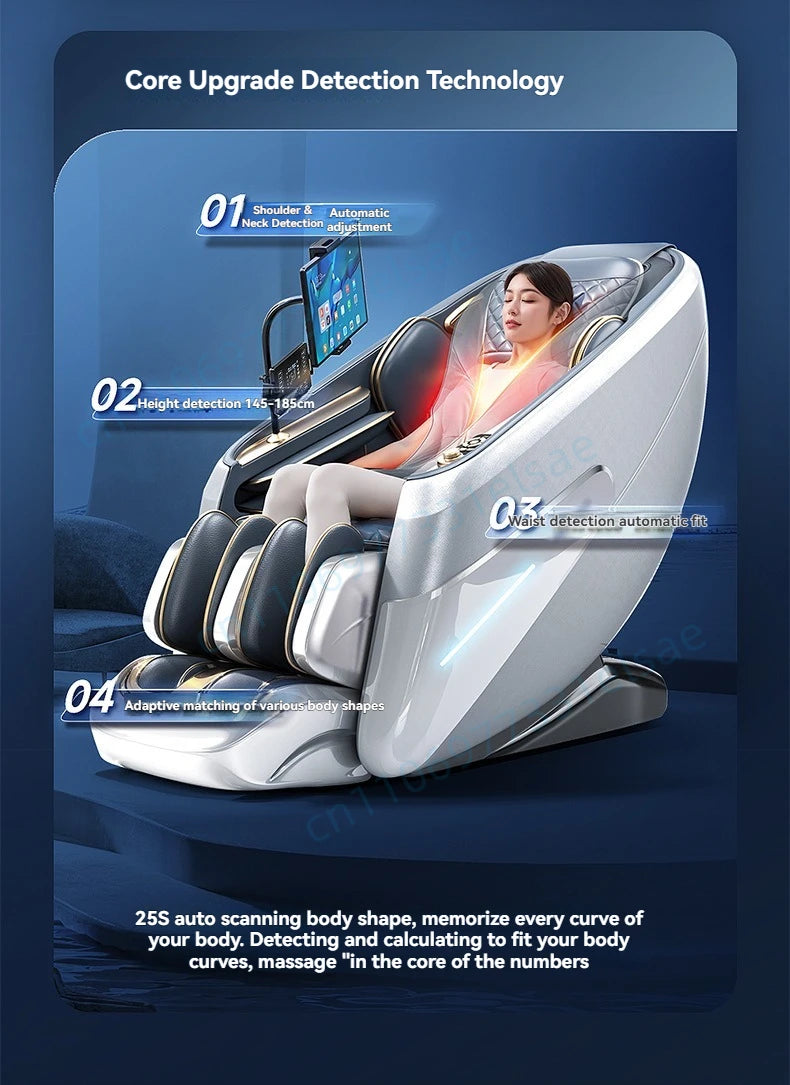 4D+6D Jade Massage Chair Full Body Daul Core Zero Gravity Stretch Shiatsu Massage Chairs with Heated Foot Rollers Body Scan