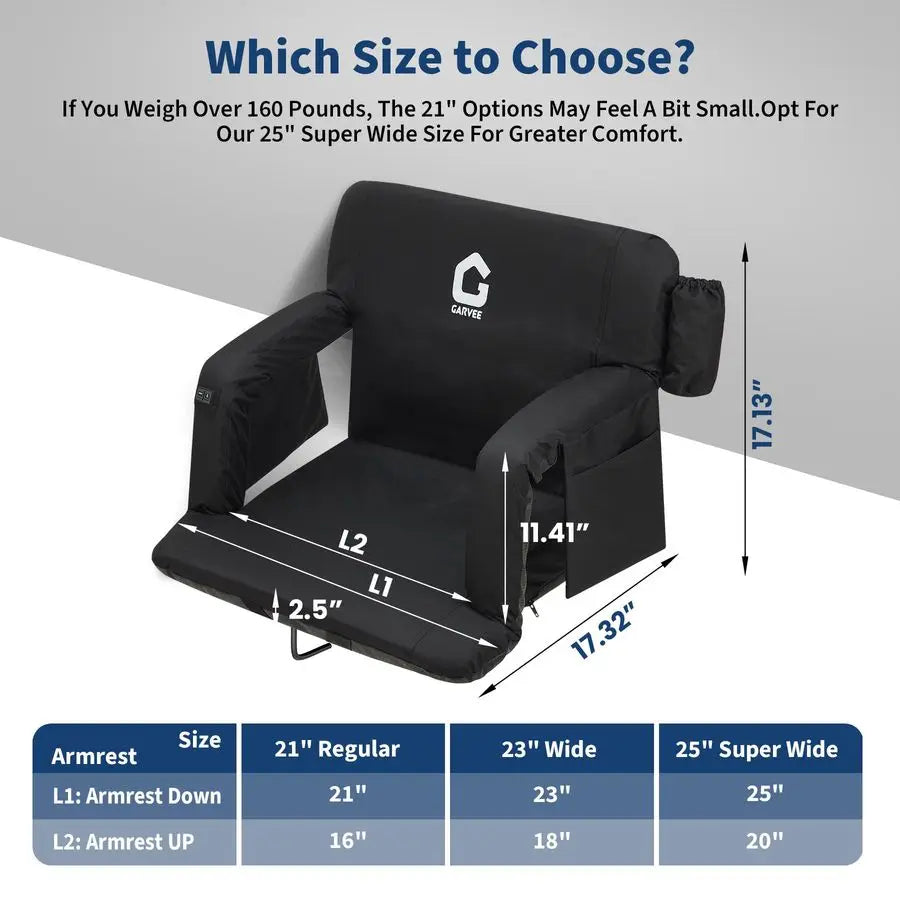 amp Heated Stadium Seats with Back Support and Padded Cushion 3 Level Heating amp Massage Extra Wide Bleacher Chair with AntiSli
