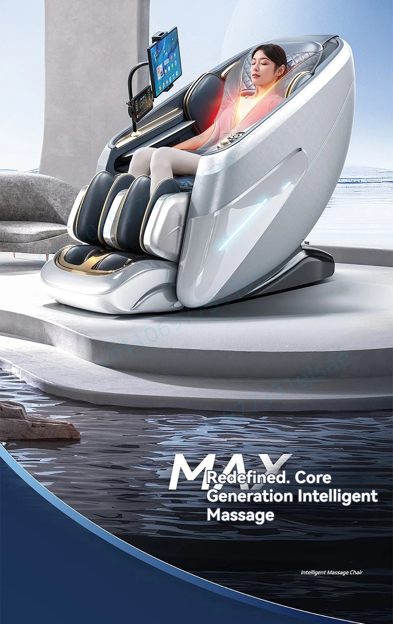 4D+6D Jade Massage Chair Full Body Daul Core Zero Gravity Stretch Shiatsu Massage Chairs with Heated Foot Rollers Body Scan