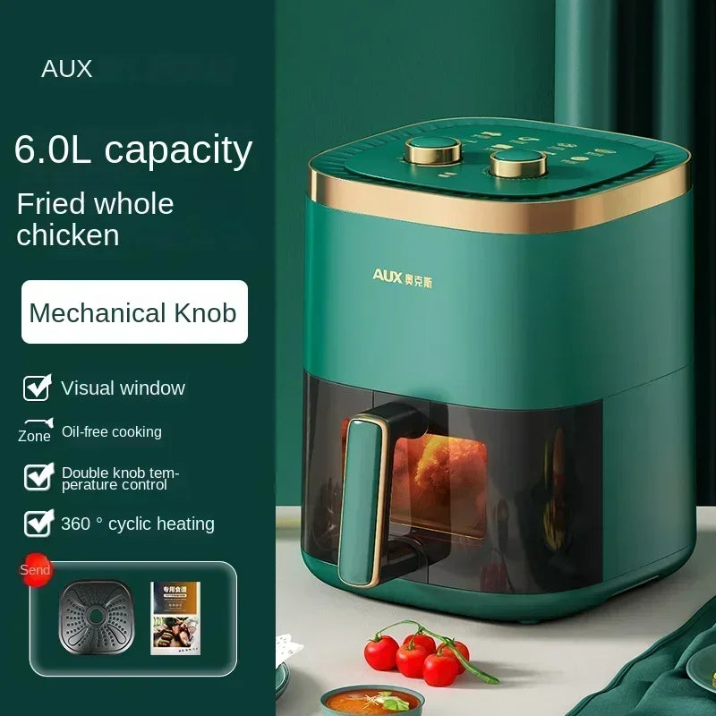 220V AUX Air Fryer and Oven Combo: Multifunctional, Fully Automatic, No Oil Technology, Easy-to-clean FC