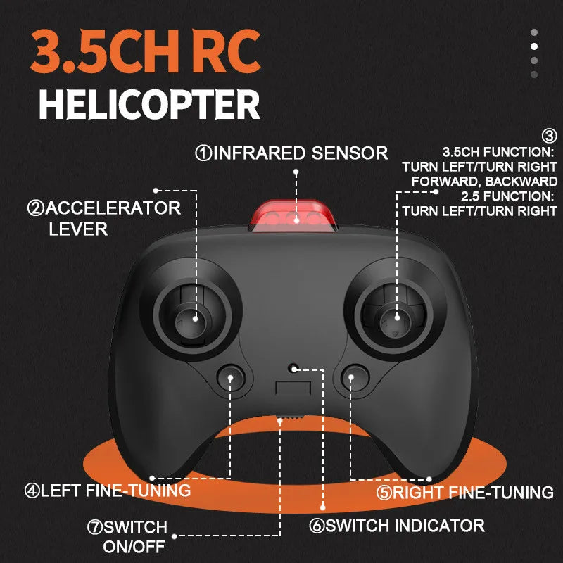 2.4G Rc Helicopters 3.5CH Remote Control Airplane with Lights Obstacle Avoidance  Drone Radio Controlled Plane Toys for Boy Gift