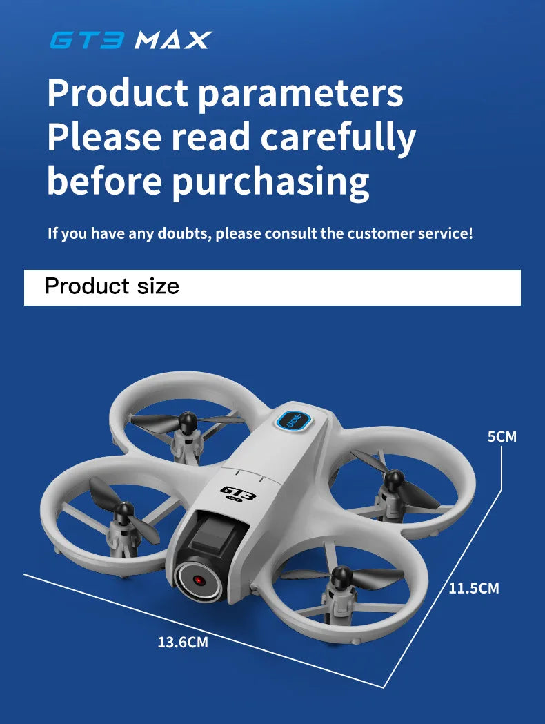 2025New GT3 MAX Drone 8K HD 4.3" Remote Control Headless Mode Helicopter 360° Flip Quadcopter Toys Mini Drone Fors Kid Toy Gifts
