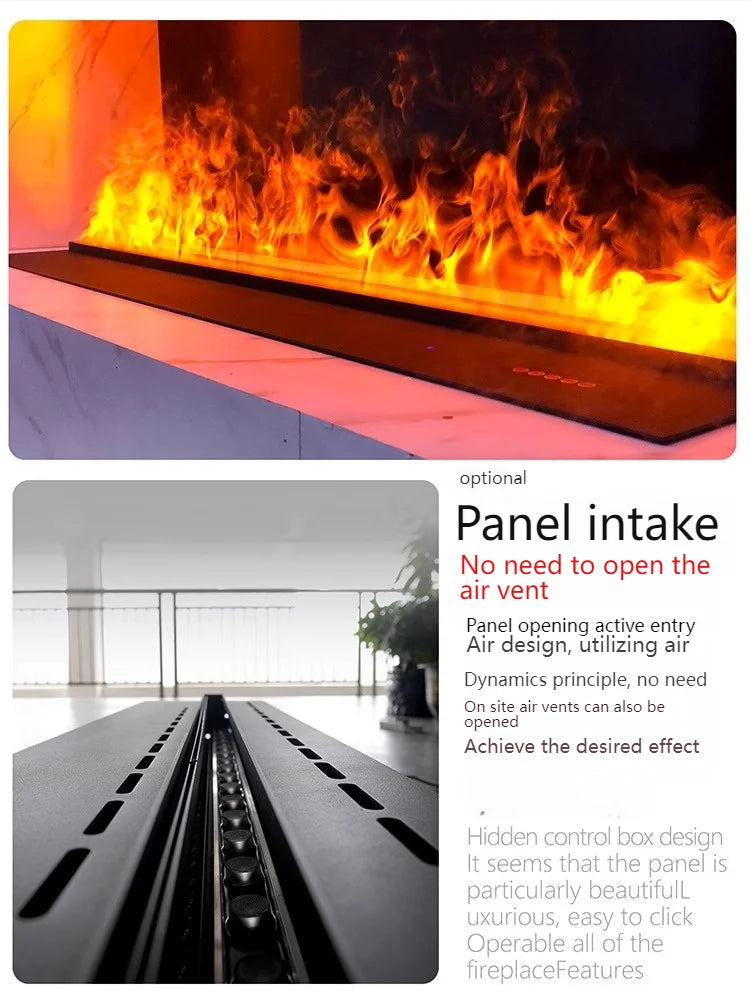 2025 Smart "Ambient Fireplace" with White Noise & Humidifier | 6D Holographic Flame & 10 Crackling Sound Effects | WiFi/Bluet