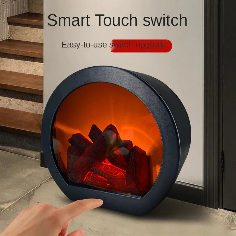 Flame Fireplace Wind Lamp Smart Touch Switch Simulation Hot Charcoal Decoration Energy-saving Anti-leakage Flame Wind Lamp