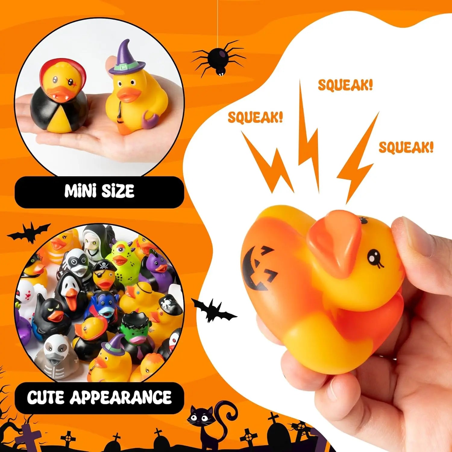 Halloween Rubber Ducks Bulk Halloween Style Ducks for Jeeps Ducking Trick or Treat Supplies Goodie Bag Fillers Party Favors