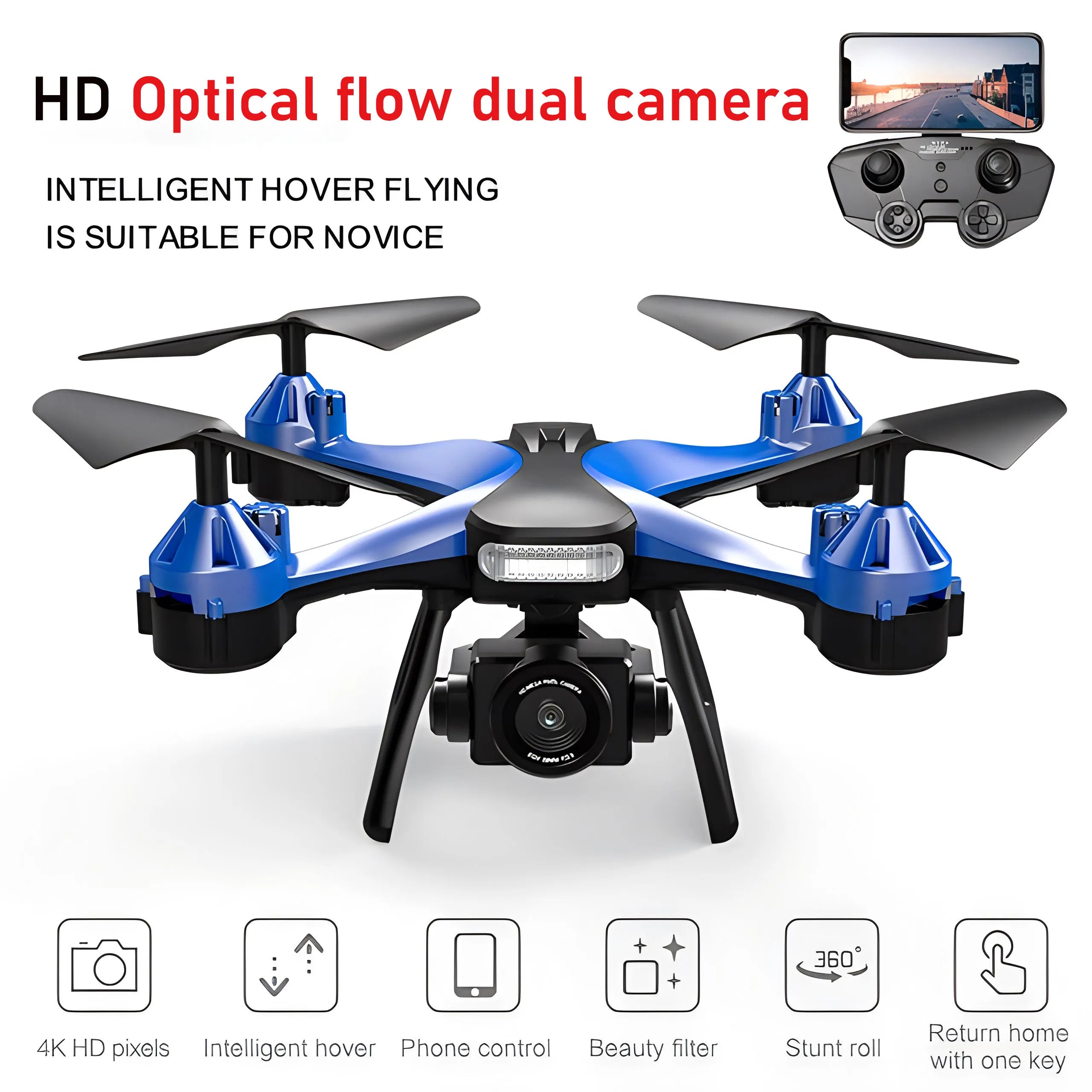 DWI  drones with HD Dual Camera  professional Optical Flow Foldable Helicopter Aircraft  rc fpv Quadcopter Dron Children toy gif
