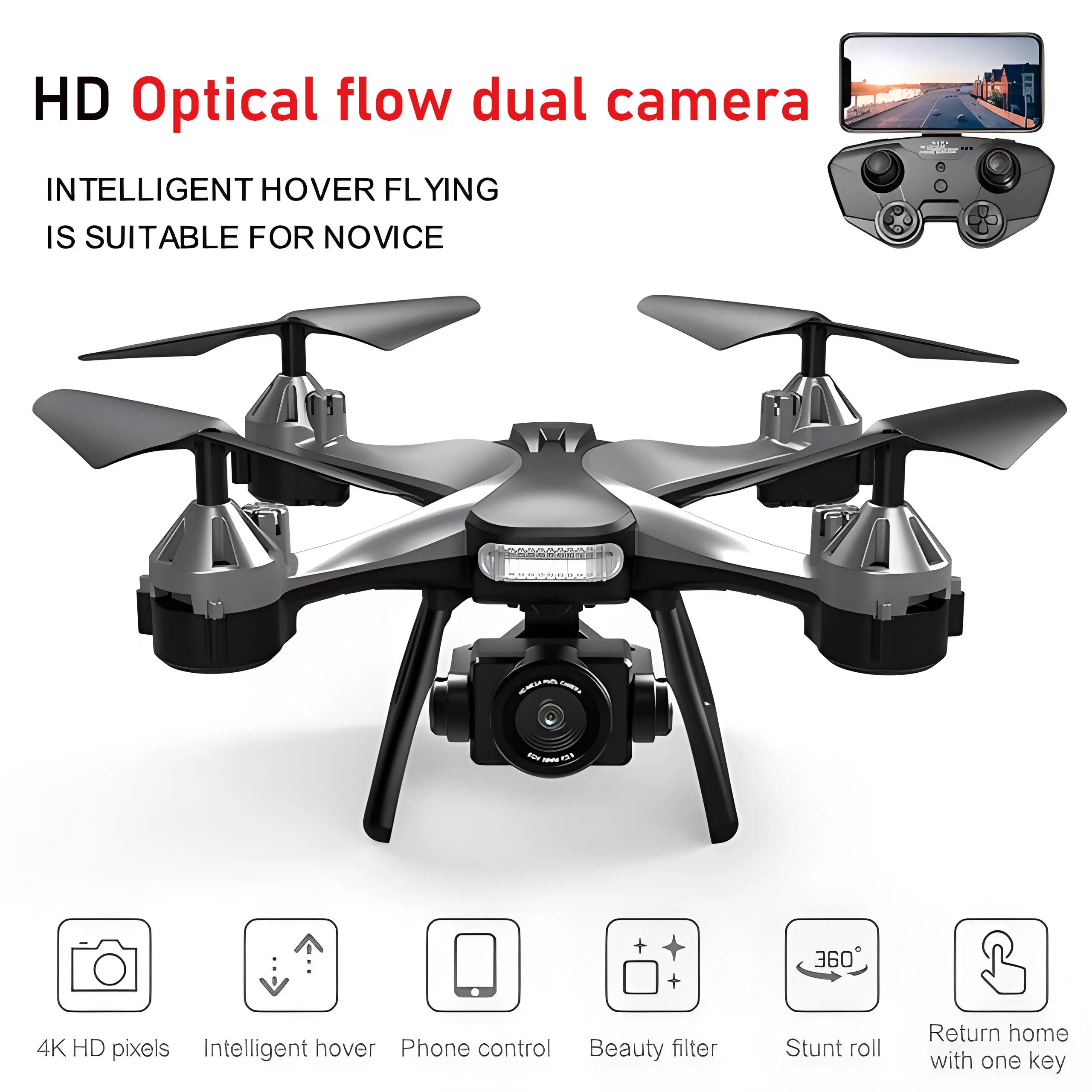 DWI  drones with HD Dual Camera  professional Optical Flow Foldable Helicopter Aircraft  rc fpv Quadcopter Dron Children toy gif