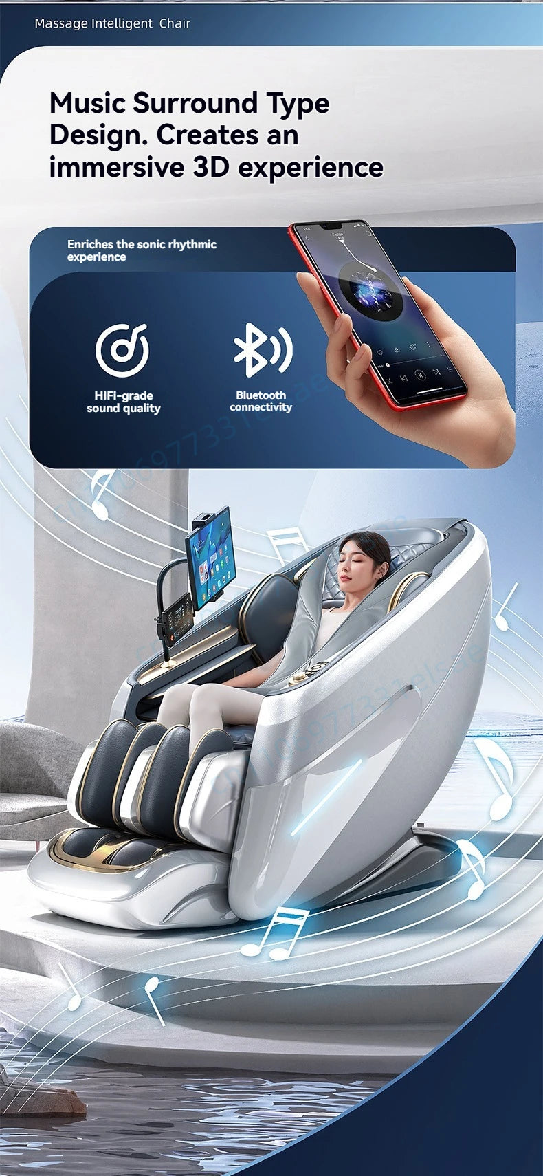 4D+6D Jade Massage Chair Full Body Daul Core Zero Gravity Stretch Shiatsu Massage Chairs with Heated Foot Rollers Body Scan