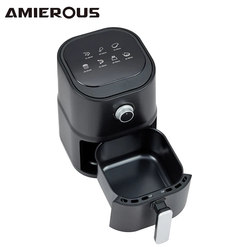 AMIEROUS Portable Air Fryer 24V DC 3.0L One-click Easy Operation Multicooker for Car Truck Travel RV Camping Black Quick & Easy