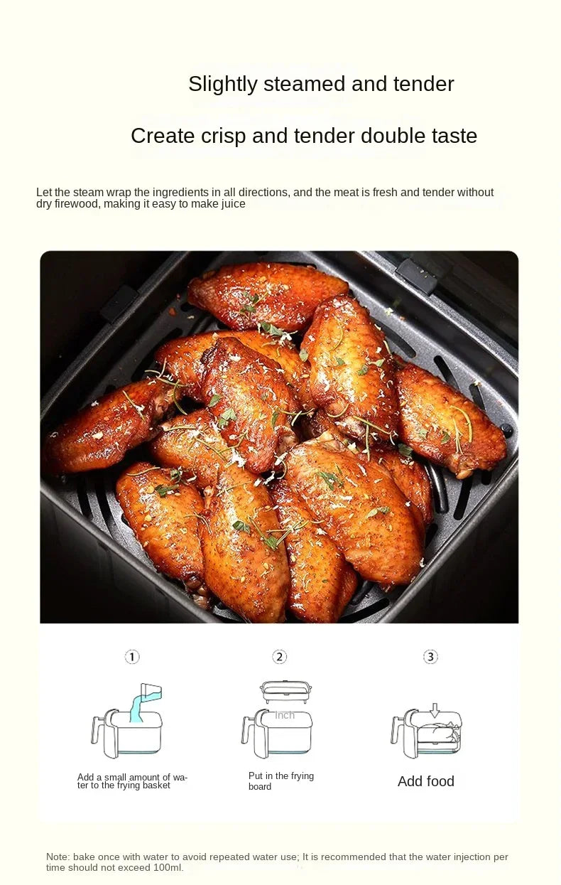 Air fryer multifunctional household high-capacity electric oven, fully automatic intelligent french fry machine