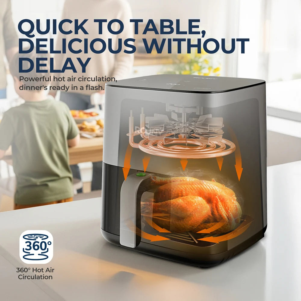 5L Air Fryer, Electric Hot fryer Oven Oilless Cooker with Touch Control & Nonstick Basket & Visible Window, Family Size