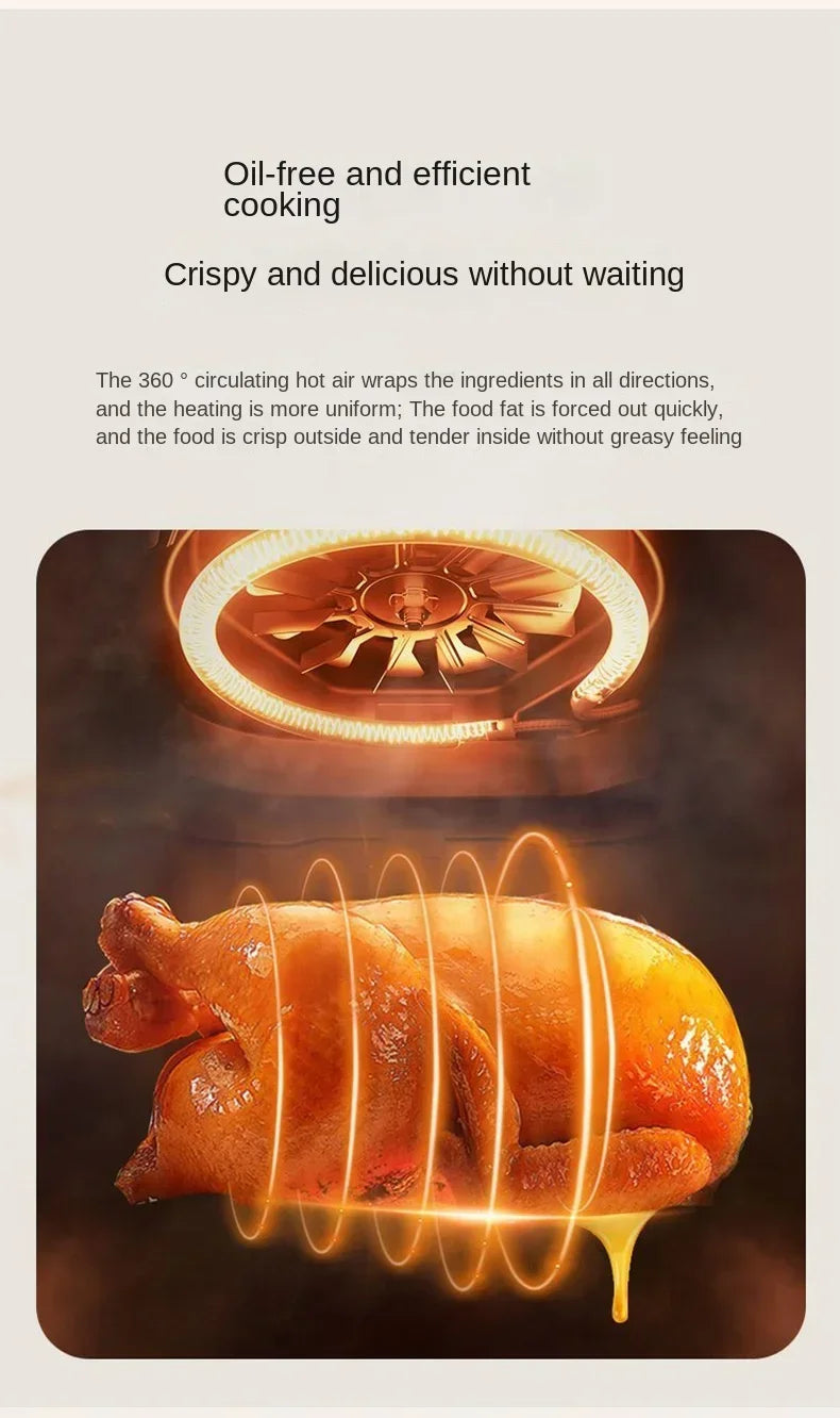 Air fryer multifunctional household high-capacity electric oven, fully automatic intelligent french fry machine