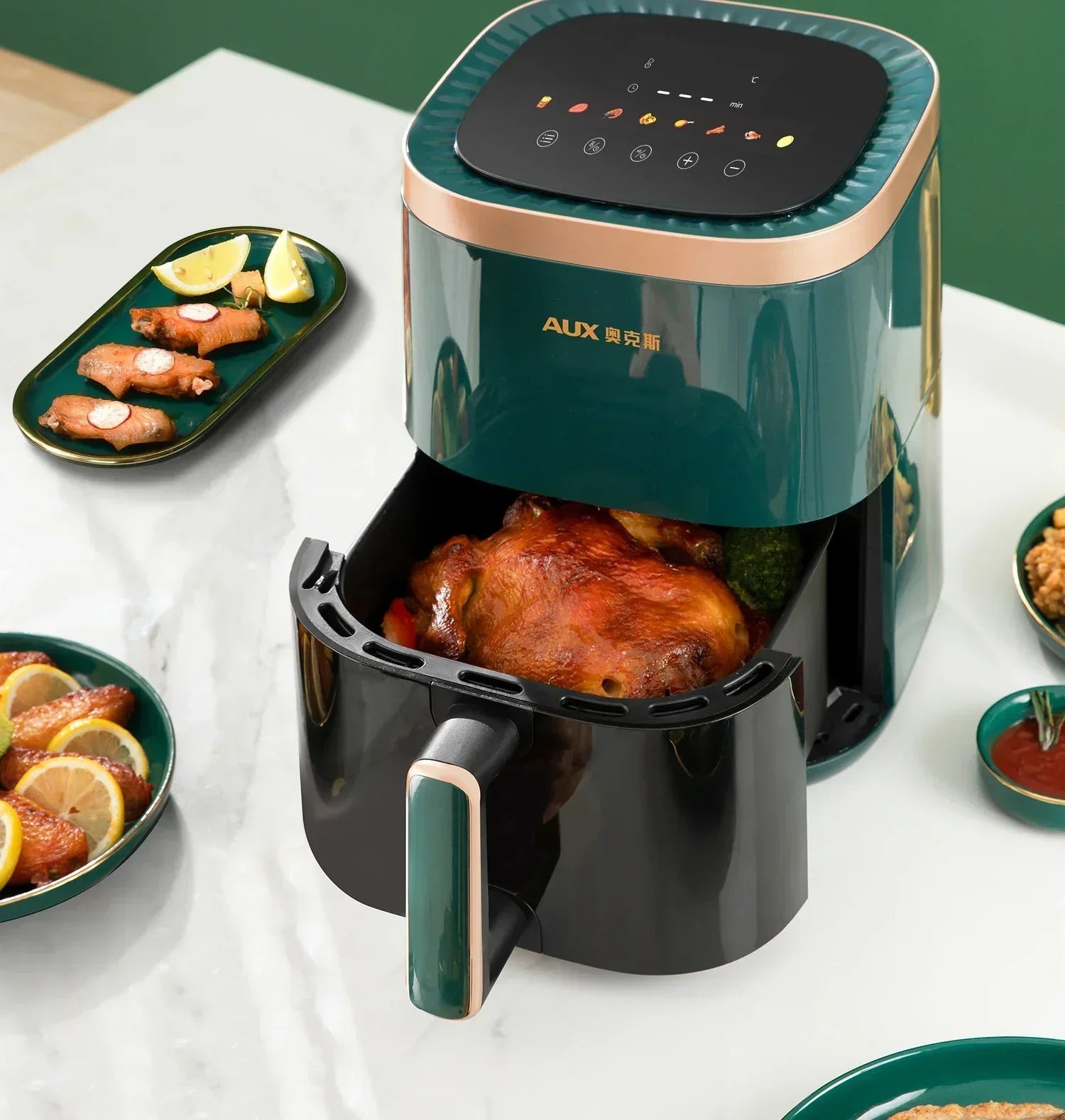 220V AUX Air Fryer and Oven Combo: Multifunctional, Fully Automatic, No Oil Technology, Easy-to-clean FC