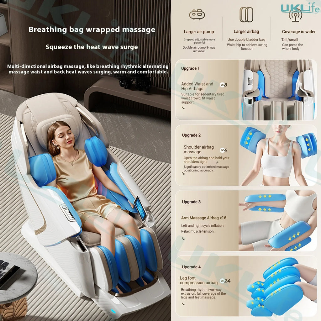 3 Year Warranty Dual-core 4D SL-Track Zero Gravity full body Massage Chair Home 3D Thai Stretch Electric leg lift Massage Sofa