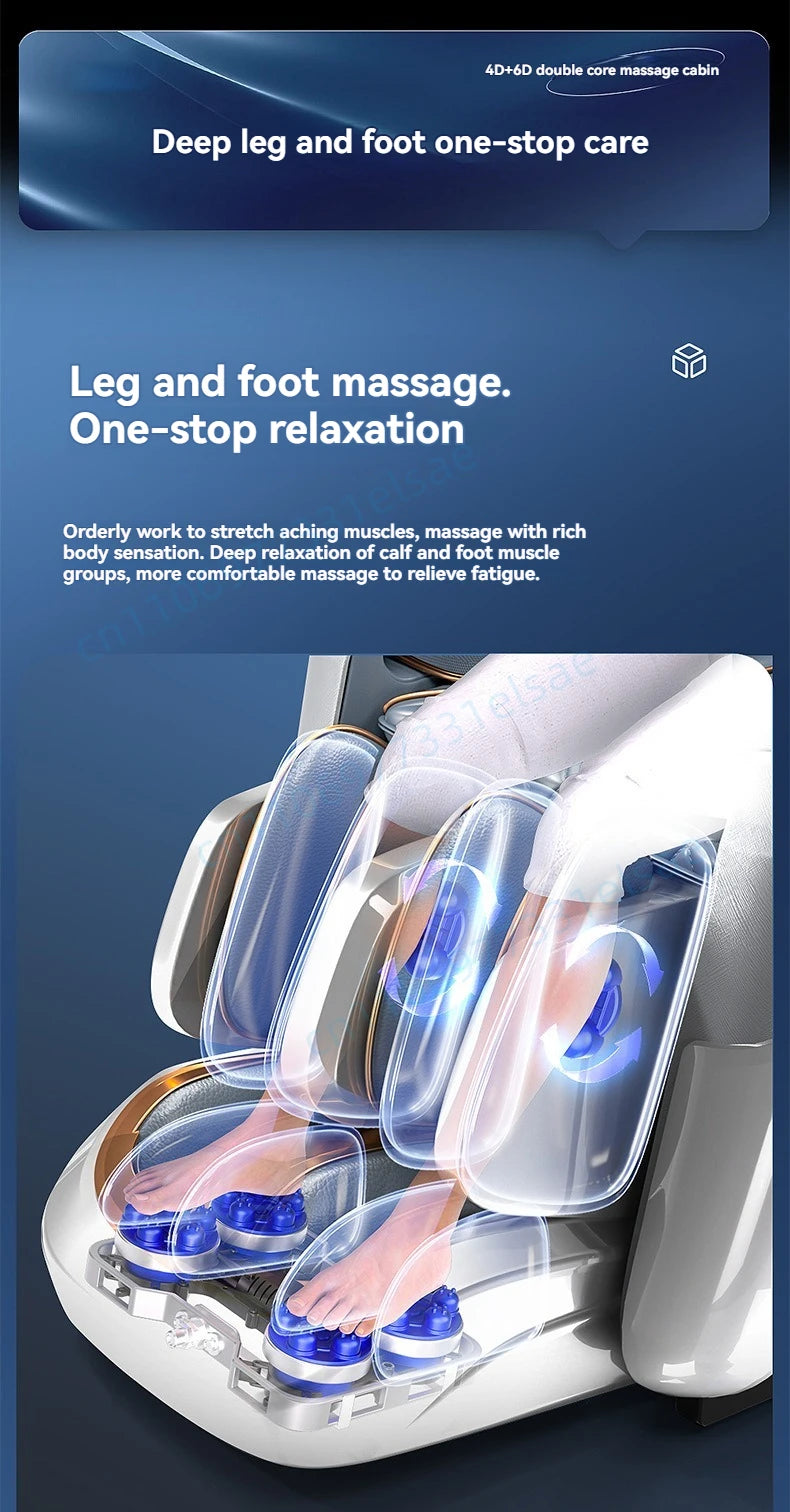 4D+6D Jade Massage Chair Full Body Daul Core Zero Gravity Stretch Shiatsu Massage Chairs with Heated Foot Rollers Body Scan
